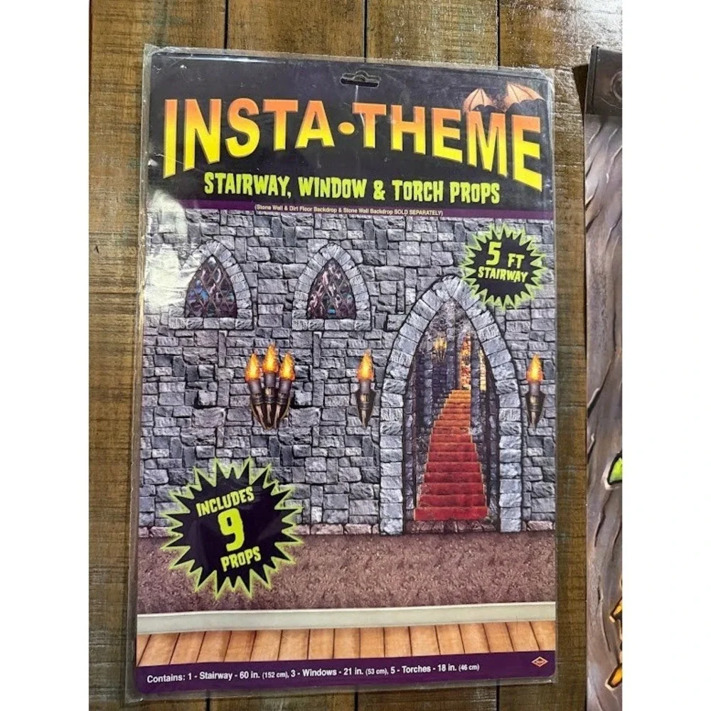 Beistle Insta-Theme Medieval Castle Props & Jolly Dragon Tavern Banner 10pc Set